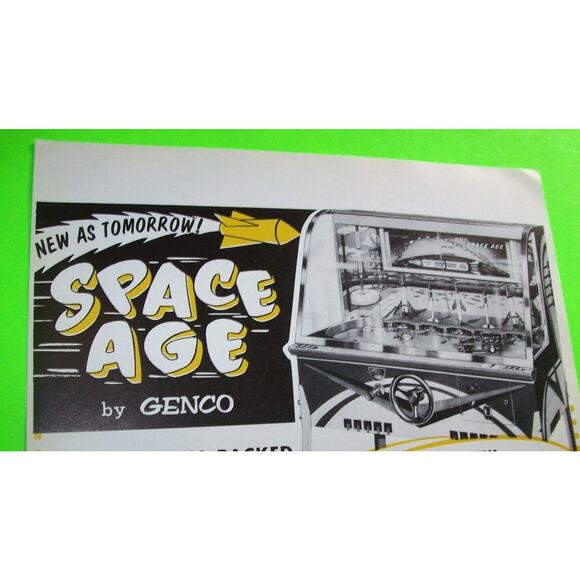 Space Age Arcade Game FLYER Genco 1958 Original NOS Vintage Ephemera Art Sheet - Picture 5 of 7